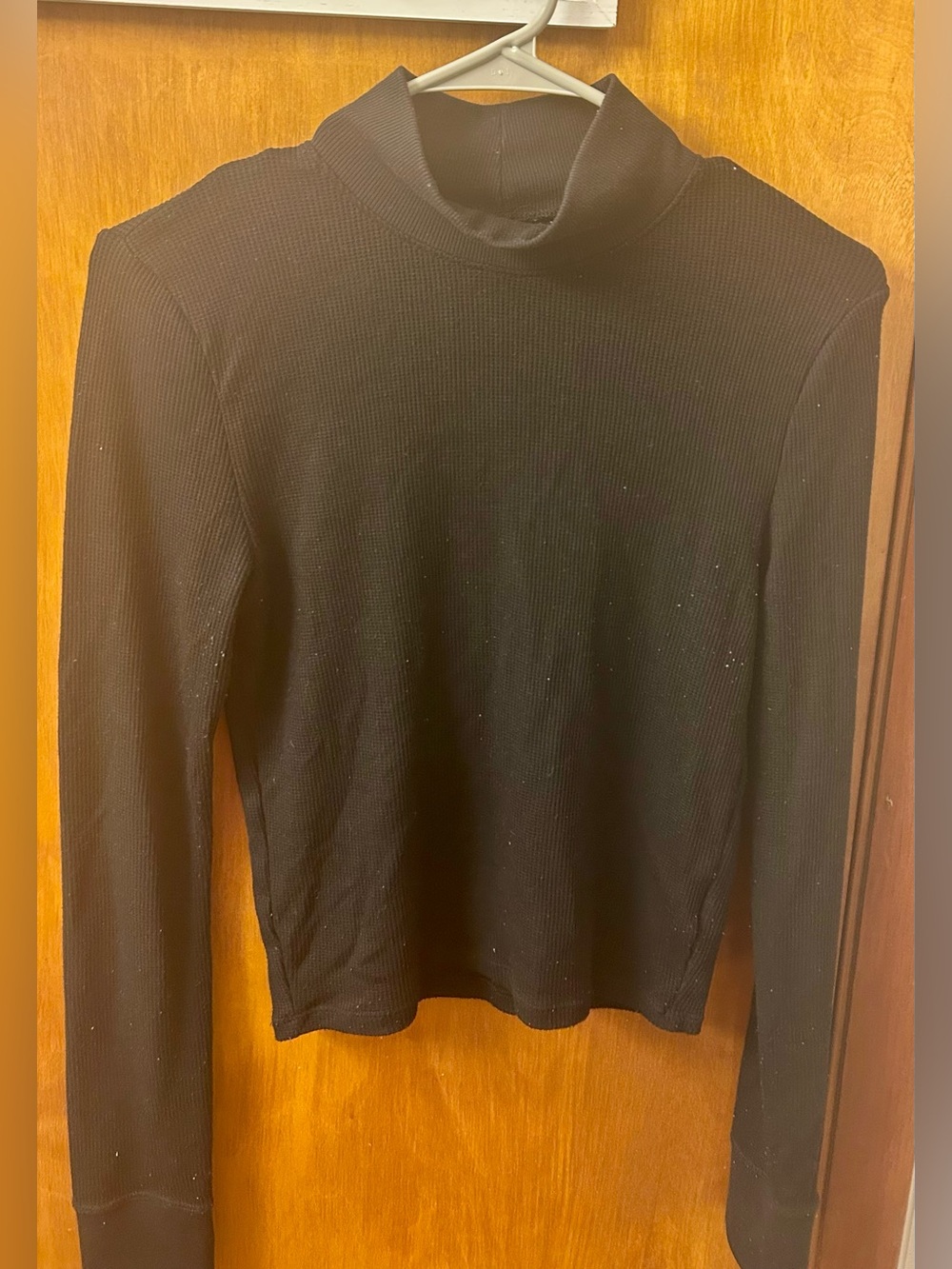 American Eagle Outfitters Black Turtleneck Ribbed Knit Sweater